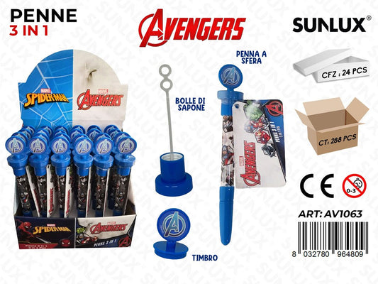ESP. PENNE AVENGERS C/ BOLLE SAPONE- TIMBRO