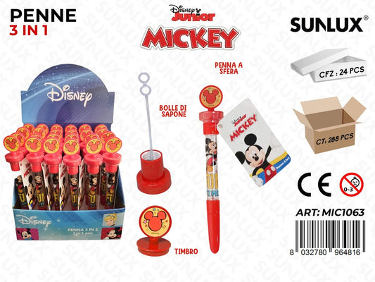 ESP. PENNE MICKEY MOUSE C/ BOLLE SAPONE- TIMBRO
