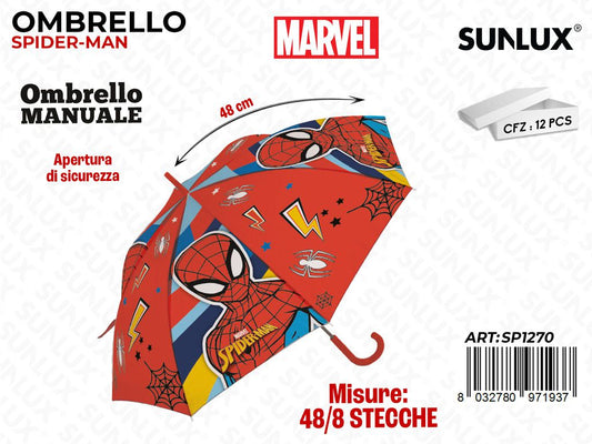 Ombrello Spiderman Manuale 48/8 Stecche