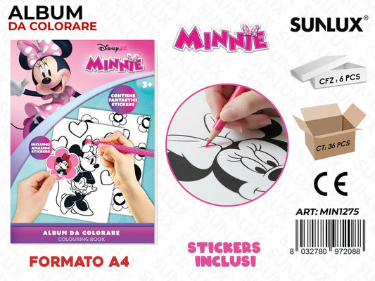 ALBUM DA COLORARE MINNIE C/ STICKERS A4