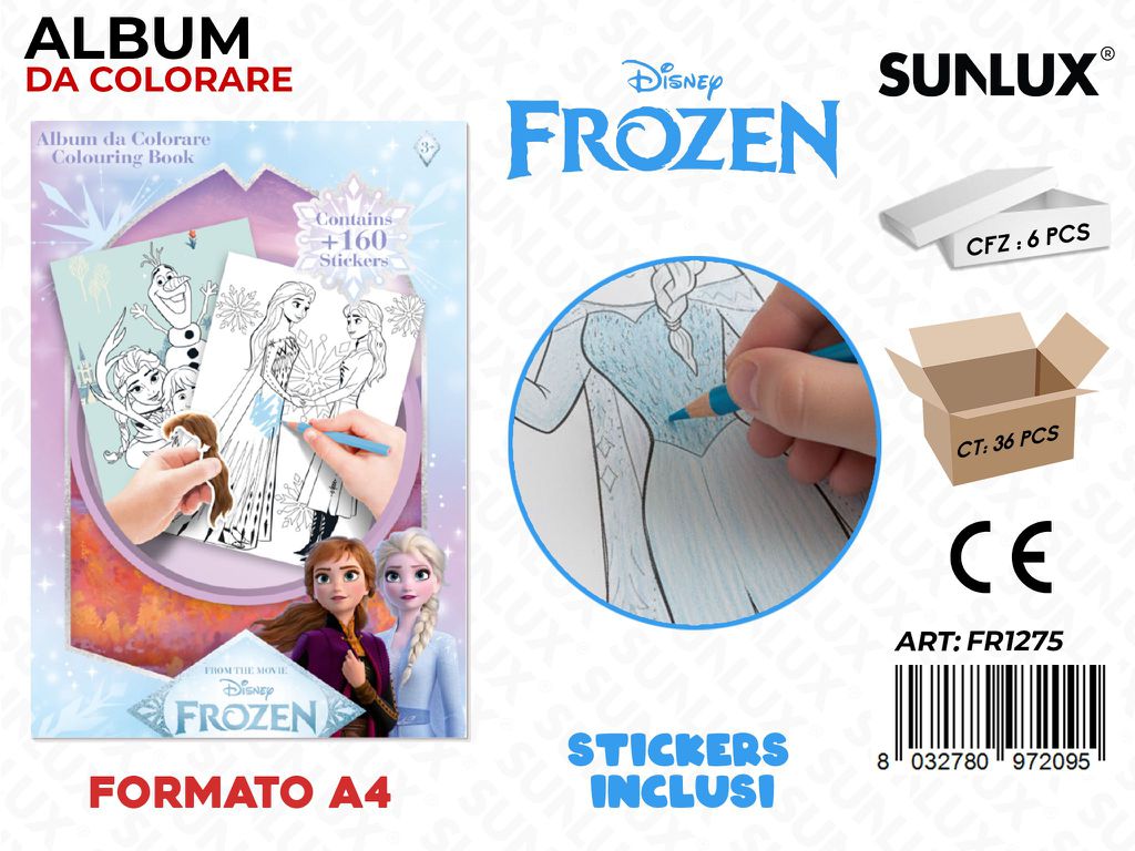 ALBUM DA COLORARE FROZEN C/ STICKERS A4