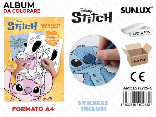 ALBUM DA COLORARE STITCH GIRL C/ STICKERS A4