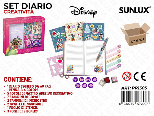 SET DIARIO CREATIVITA C/ ACC. PRINCESS