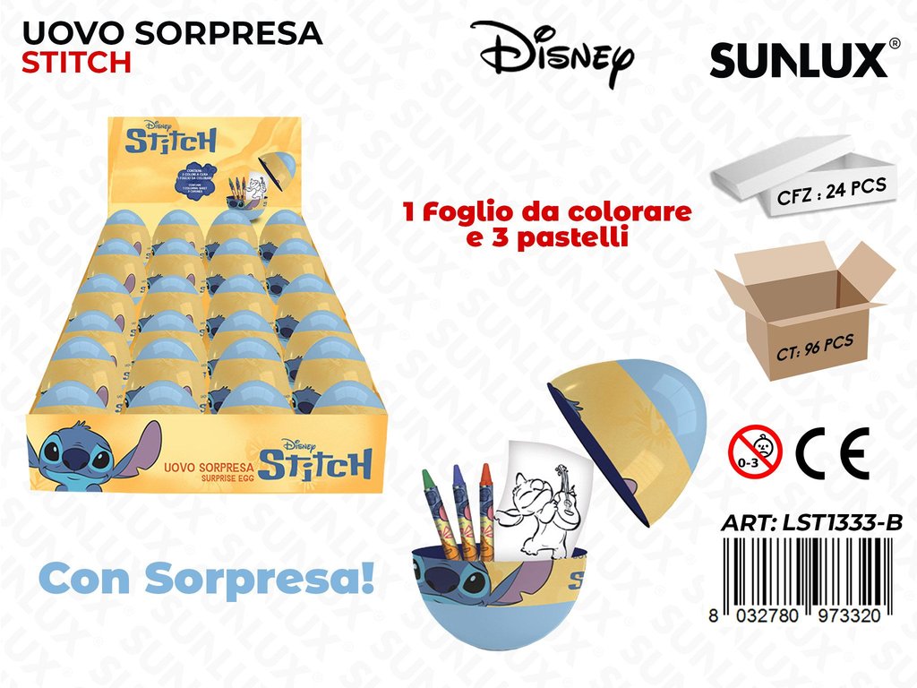 ESP. UOVO SOPRESA STITCH BOY C/ ACC.