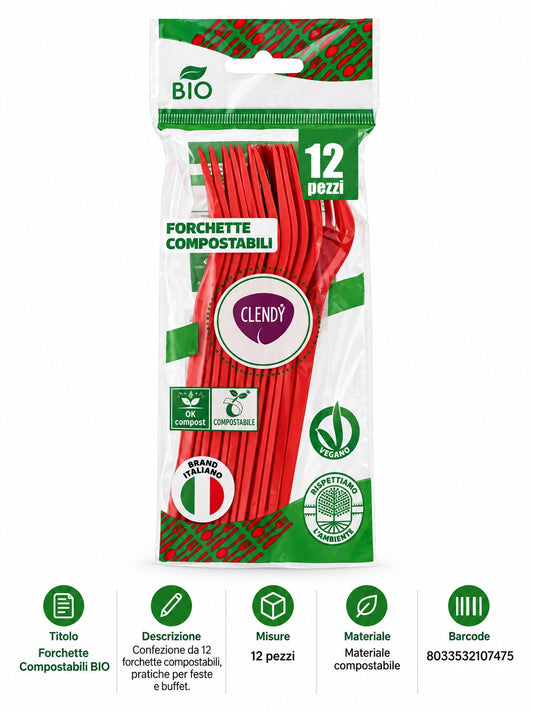 Prezzo Nettoforchette Bio In Cpla 12Pz Rosse