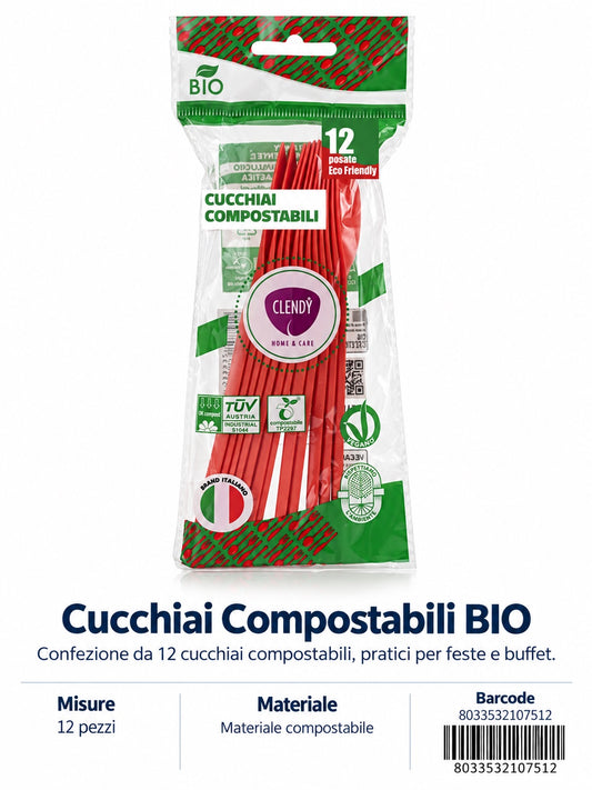 Prezzo Nettocucchiai Bio In Cpla 12 Pz Rossi