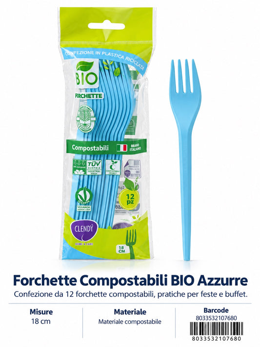 Prezzo Nettoforchette Bio In Cpla 12Pz Azzurre