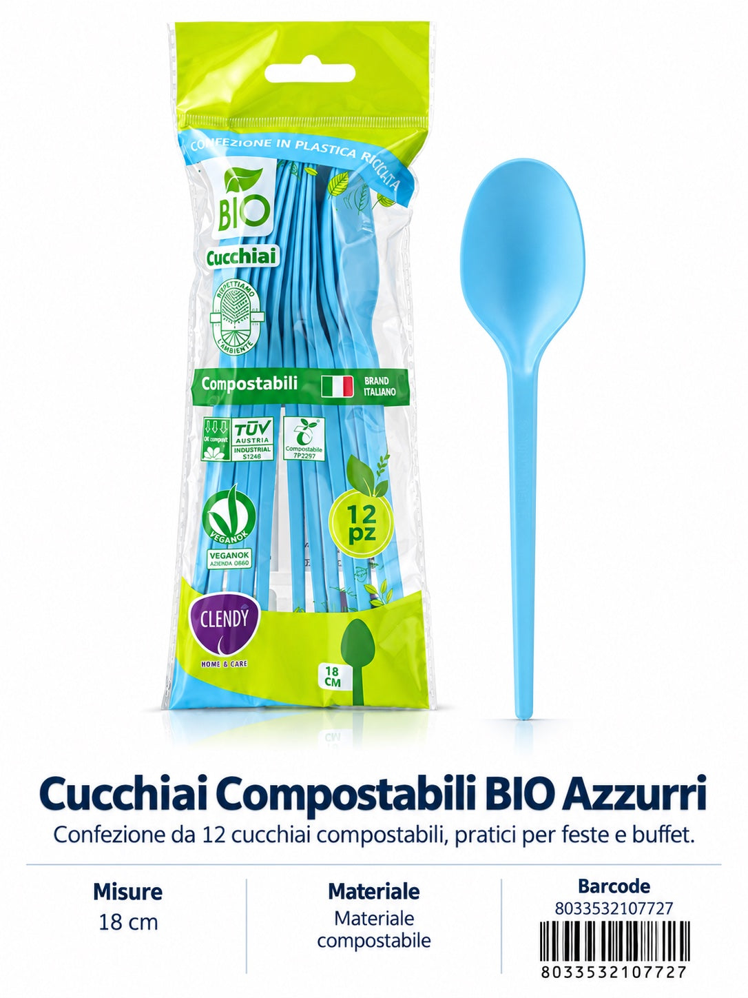 Prezzo Nettocucchiai Bio In Cpla 12 Pz Azzurri