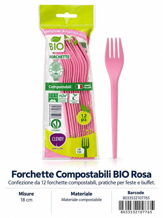 Prezzo Nettoforchette Bio In Cpla 12 Pz Rosa