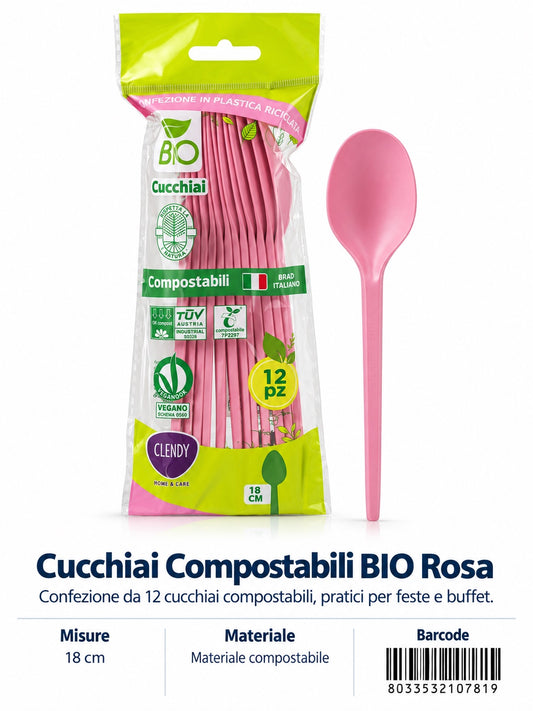 Prezzo Nettocucchiai Bio In Cpla 12 Pz Rosa
