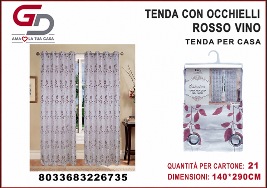 TENDA PER CASA CATERINA 140*290CM BORDEAUX