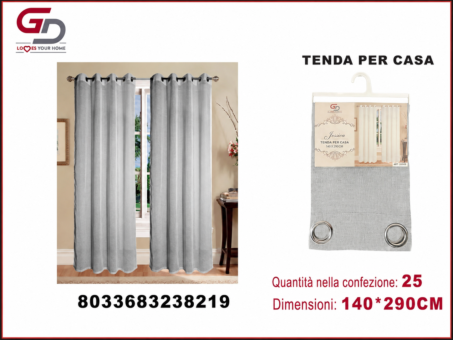 TENDA PER CASA Jessica 140*290CM BEIGE