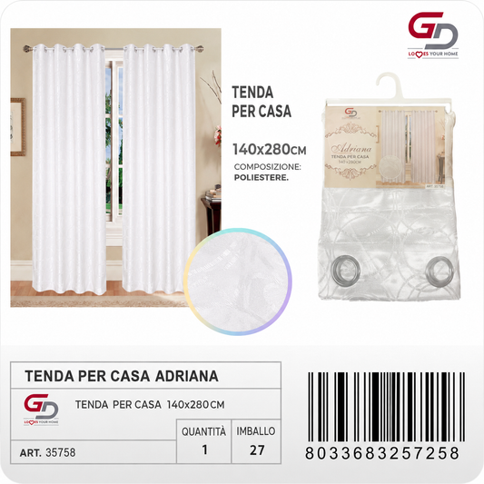 TENDA PER CASA ADRIANA 140*280CM BIANCO