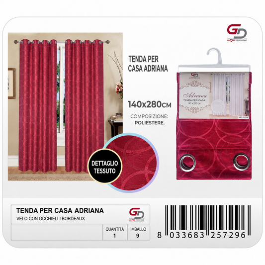TENDA PER CASA ADRIANA 140*280CM BORDEAUX