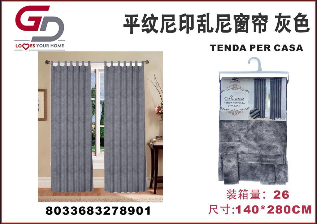 TENDA PER CASA MONICA 140*290CM GRIGIO