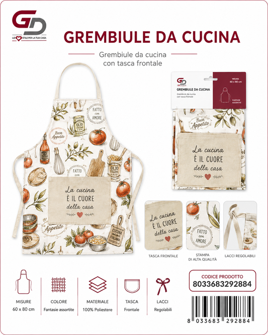 Grembiule Da Cucina 60*80Cm