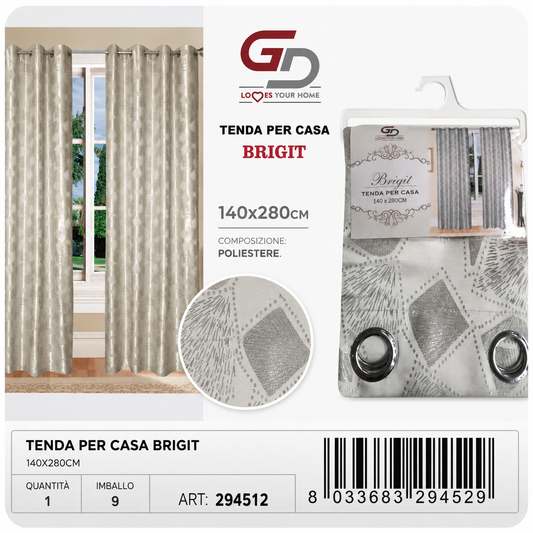 TENDA PER CASA BRIGIT 140*280CM PANNA
