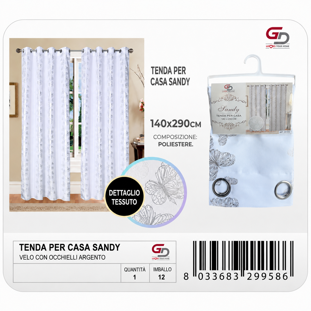 TENDA PER CASA SANDY 140*290CM
