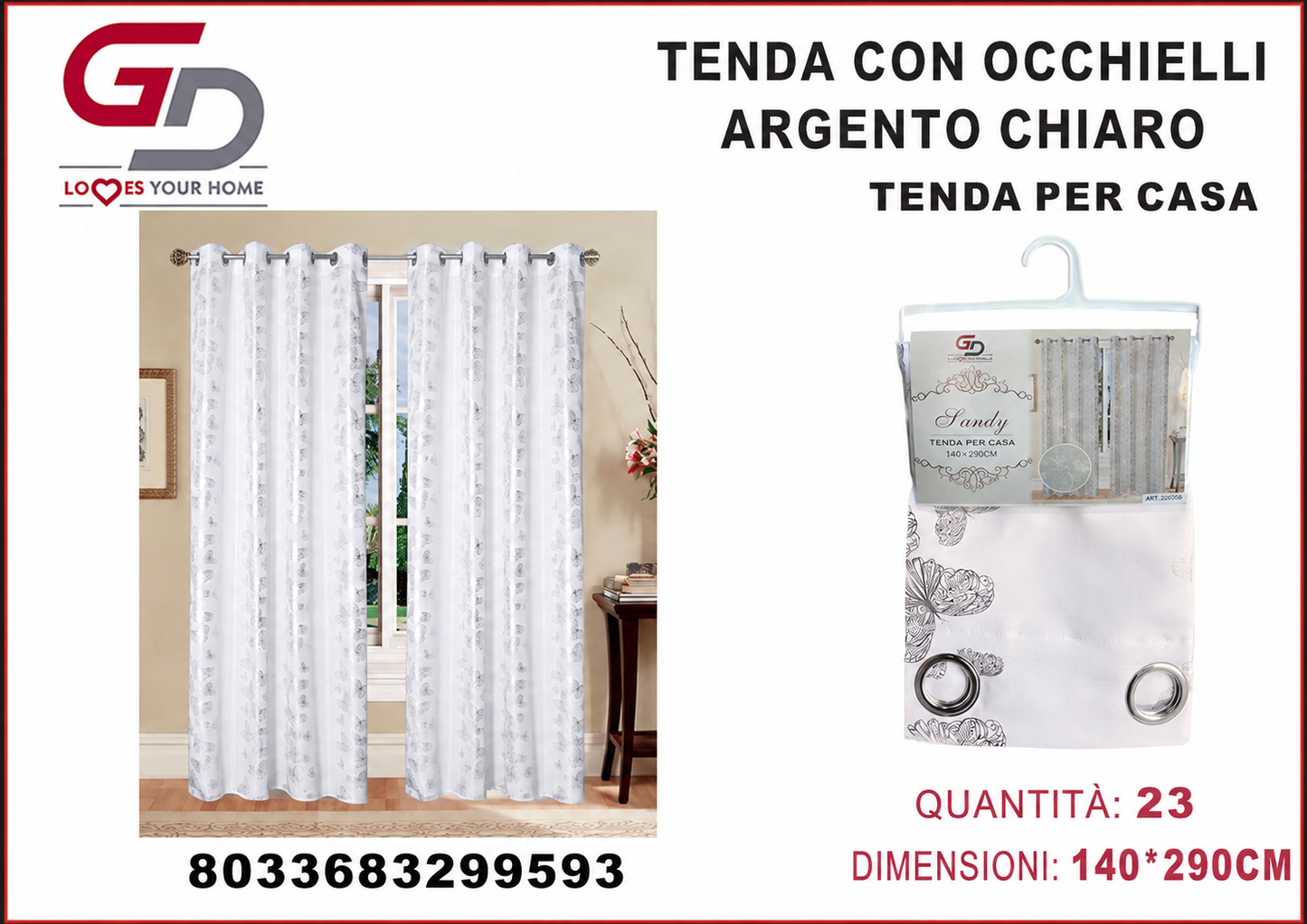 TENDA PER CASA SANDY 140*290CM PANNA