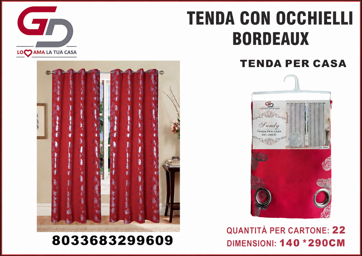 TENDA PER CASA SANDY 140*290CM