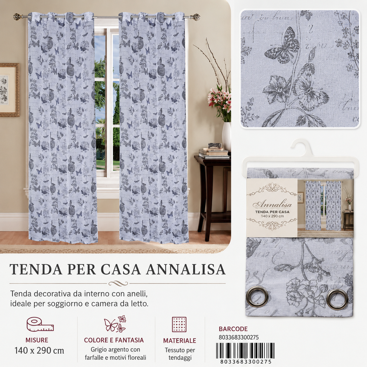 TENDA PER CASA ANNALISA 140*290CM - 8033683300275