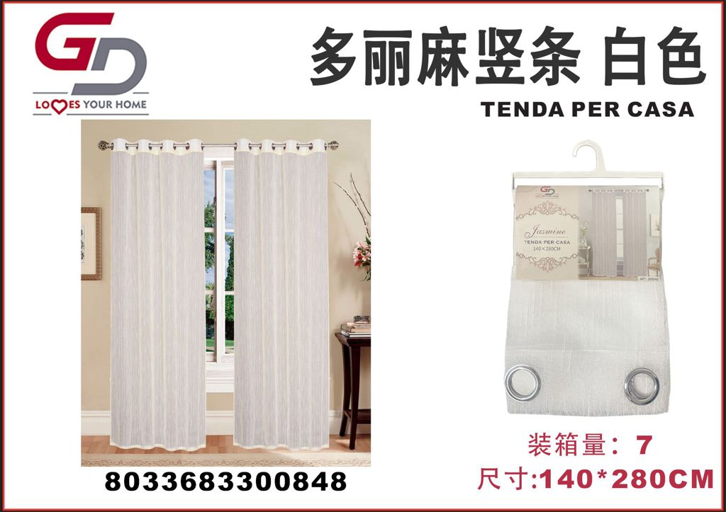 TENDA PER CASA JASMINE 140*280CM BIANCO