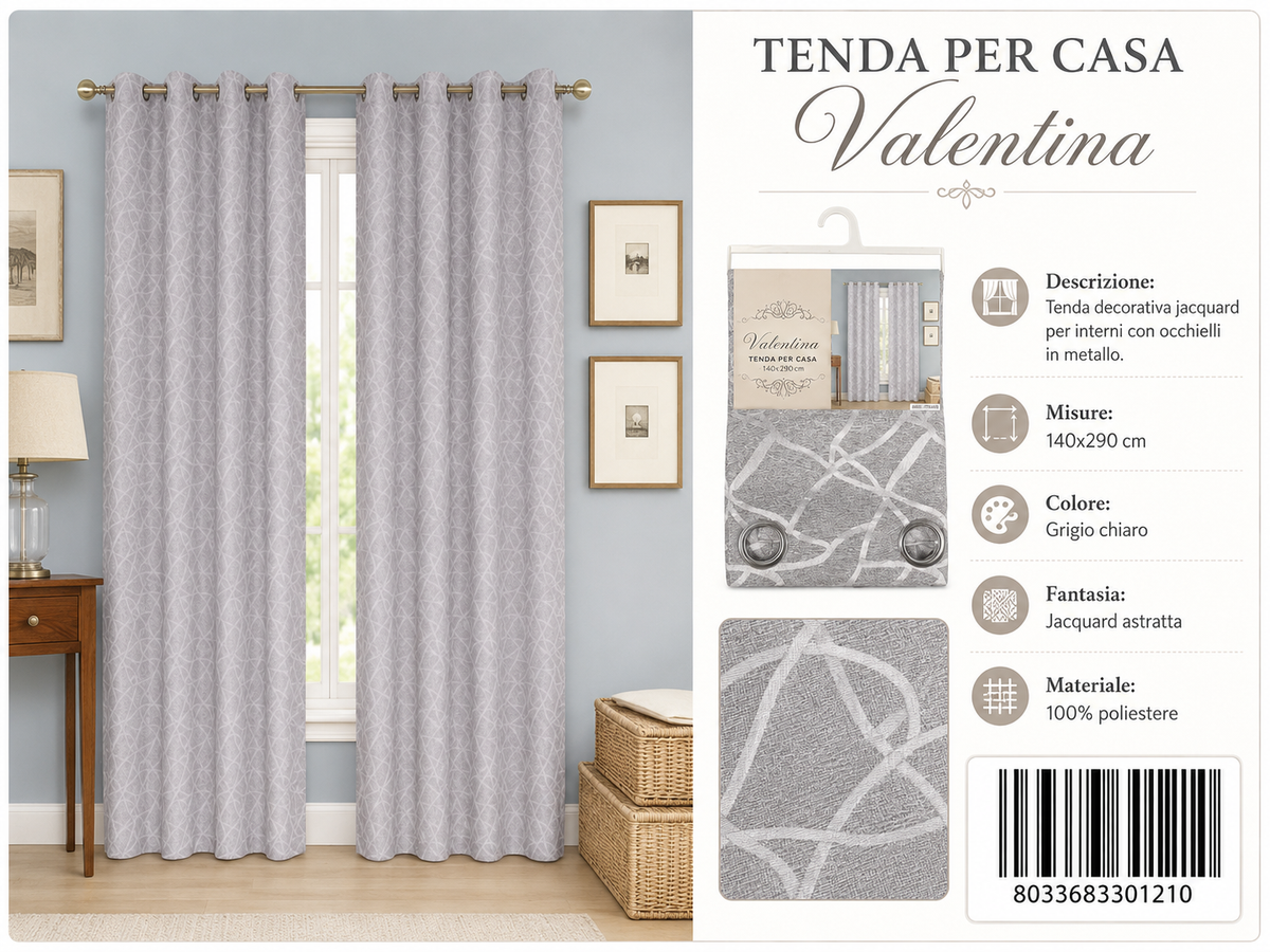 TENDA PER CASA VALENTINA 140*290CM - 8033683301210