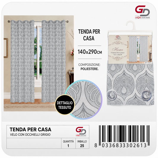TENDA PER CASA ANGUS 140*290CM GRIGIO