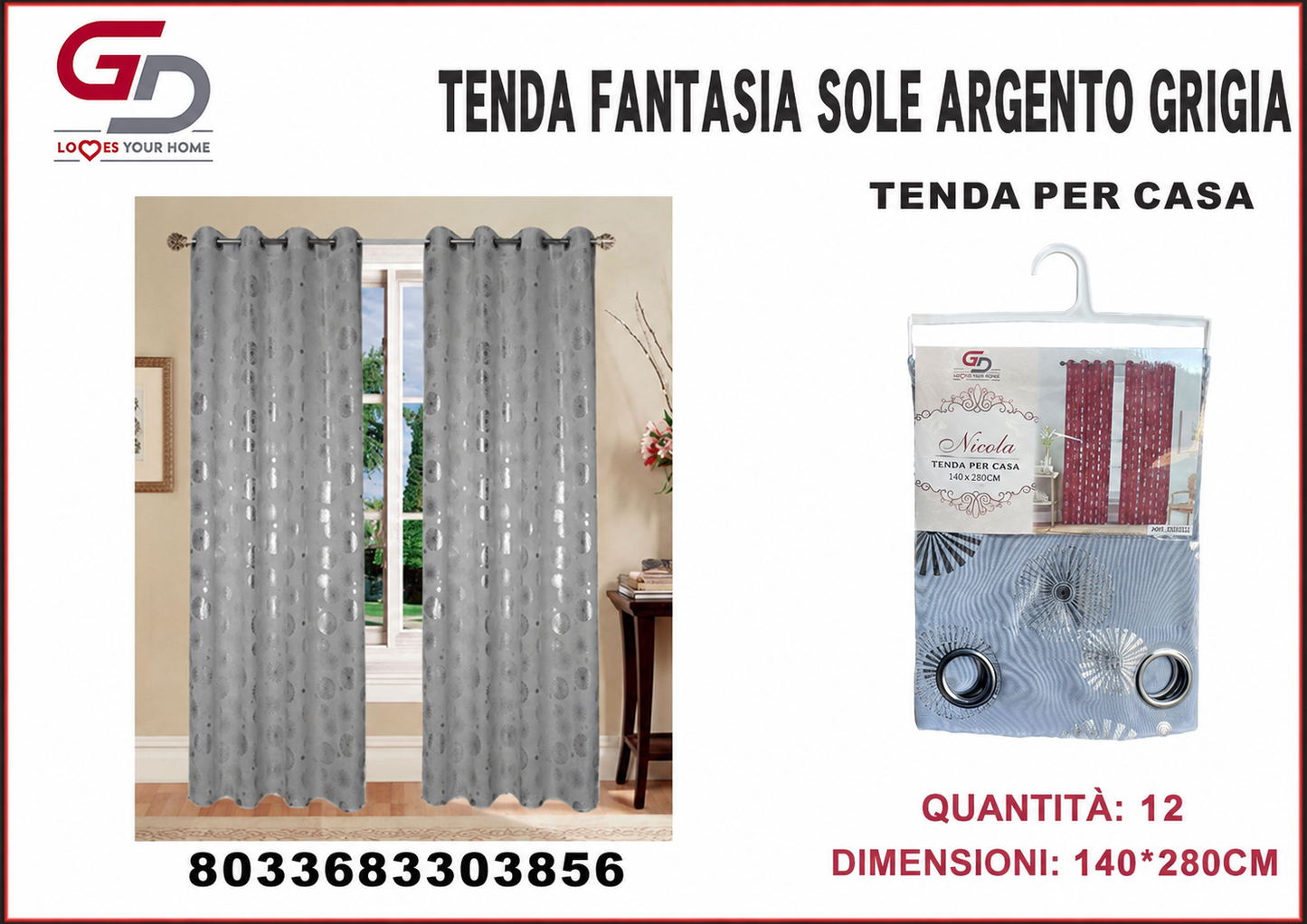 TENDA PER CASA NICOLA 140*260CM BIANCO