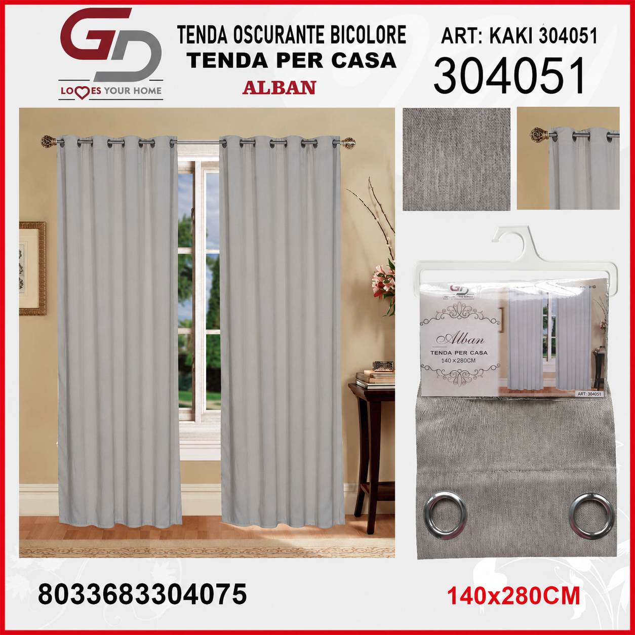 TENDA PER CASA ALBAN 140*280CM