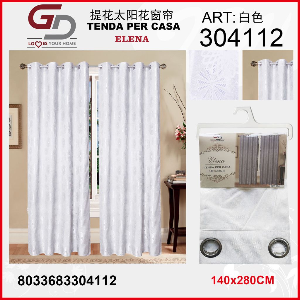 TENDA PER CASA ELENA 140*280CM BIANCO