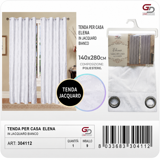 TENDA PER CASA ELENA 140*280CM BIANCO
