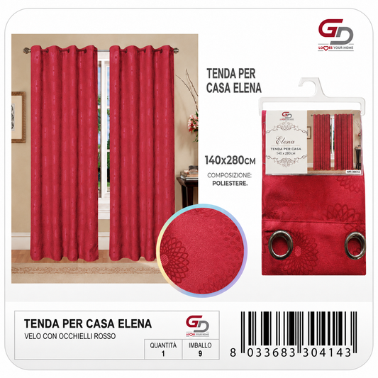 TENDA PER CASA ELENA 140*280CM ROSSO