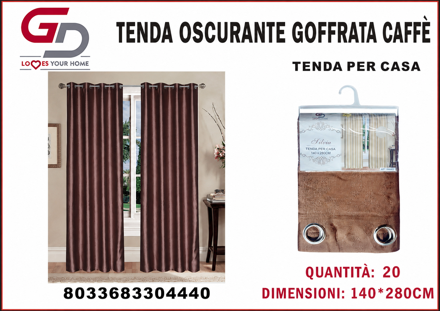 TENDA PER CASA SILVIA 140*280CM