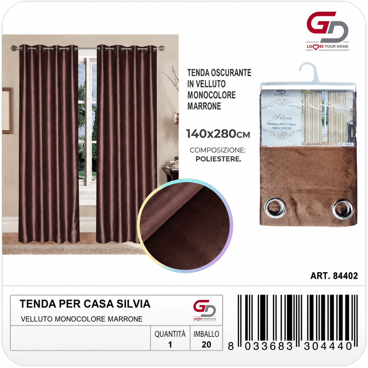 TENDA PER CASA SILVIA 140*280CM