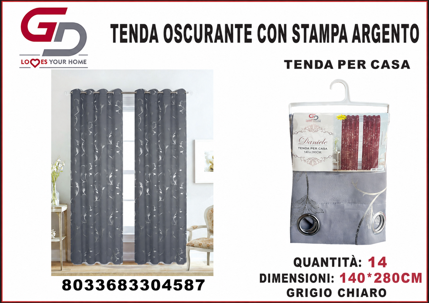 TENDA PER CASA DANIELE 140*280CM