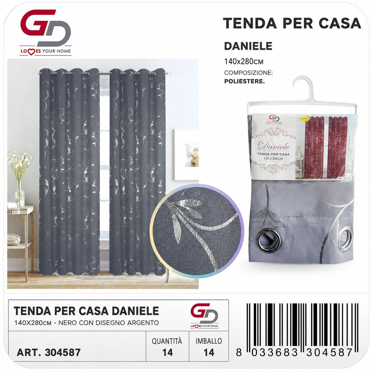 TENDA PER CASA DANIELE 140*280CM