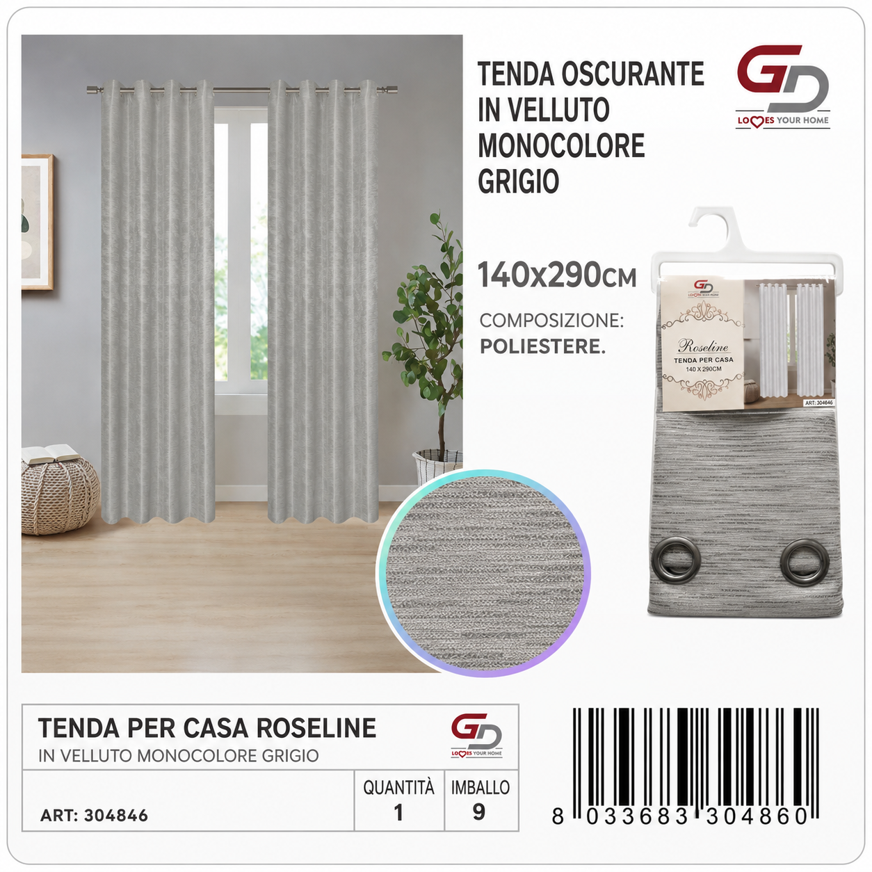 TENDA PER CASA ROSELINE 140*290CM