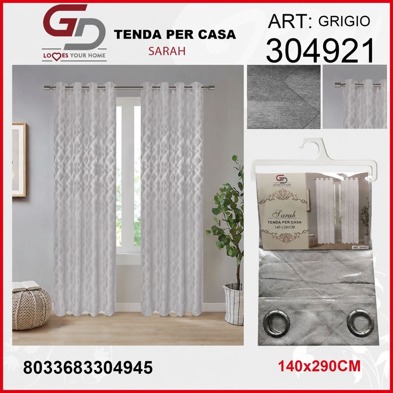 TENDA PER CASA SARAH 140*290CM 140*290CM