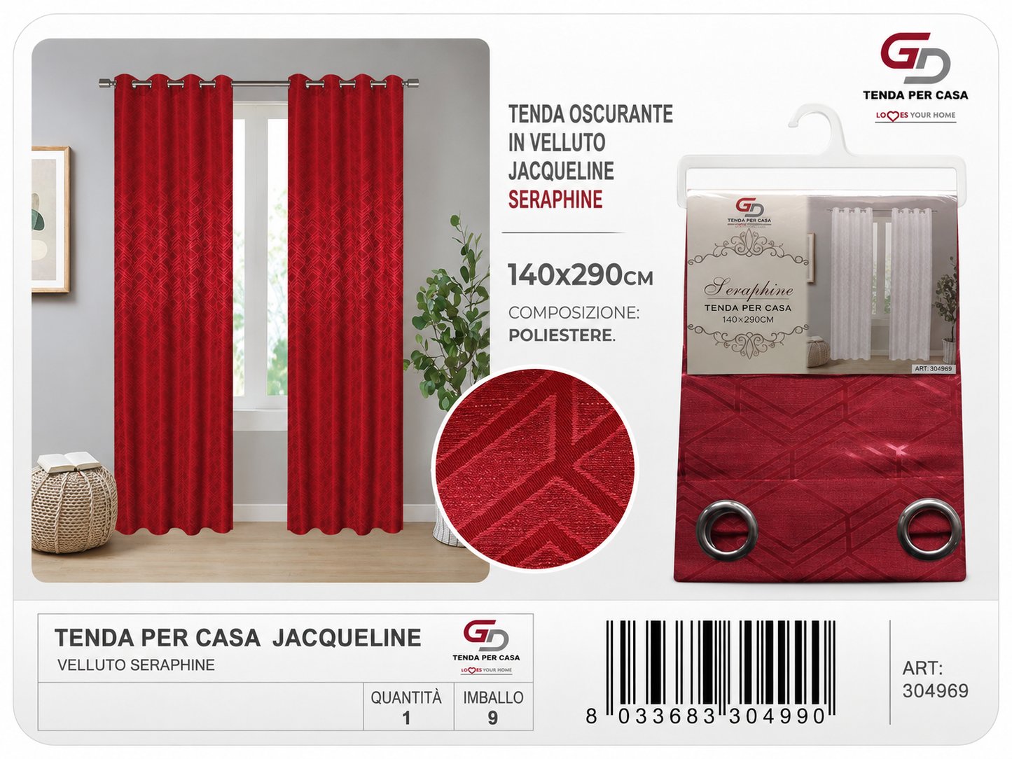 TENDA PER CASA SERAPHINE 140*290CM