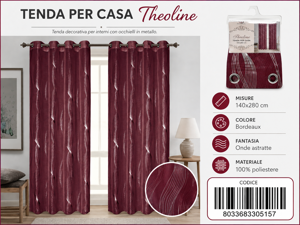 TENDA PER CASA THEOLINE 140*280CM - 8033683305157