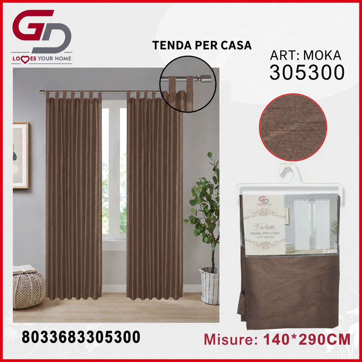 TENDA PER CASA VIOLETTE 140*280CM