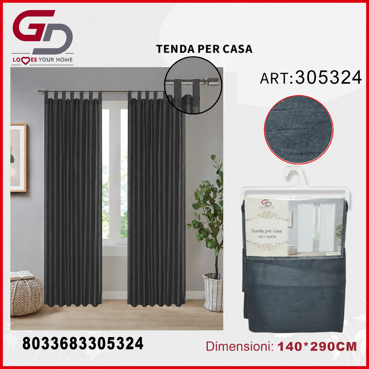 TENDA PER CASA VIOLETTE 140*280CM
