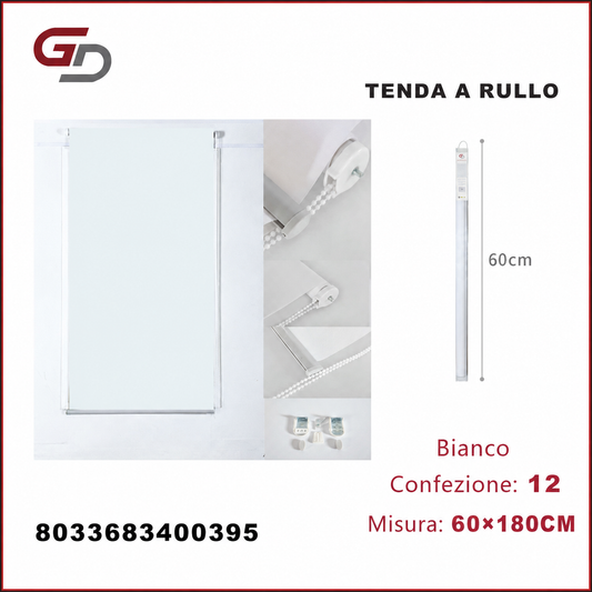 TENDA A RULLO TRASLUCIDA 60*180CM BIANCO