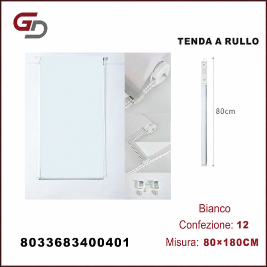 TENDA A RULLO TRASLUCIDA 80*180CM BIANCO