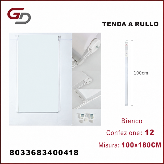 TENDA A RULLO TRASLUCIDA 100*180CM BIANCO