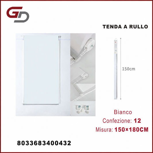 TENDA A RULLO TRASLUCIDA 150*180CM BIANCO