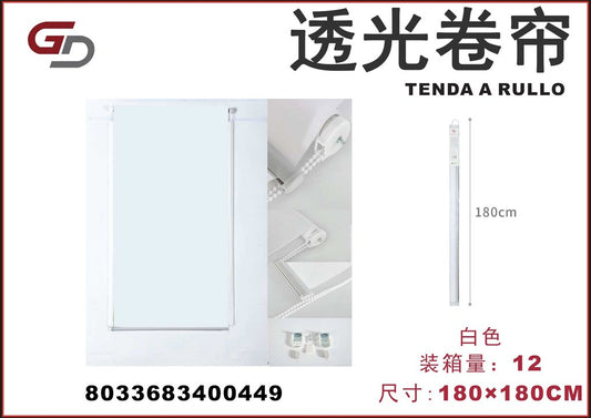 TENDA A RULLO TRASLUCIDA 180*180CM BIANCO