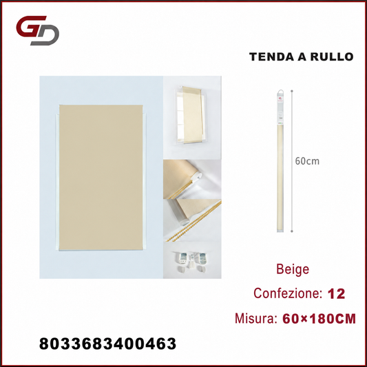 TENDA A RULLO TRASLUCIDA 60*180CM BEIGE