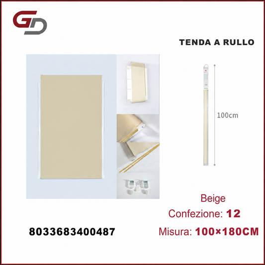 TENDA A RULLO TRASLUCIDA 100*180CM BEIGE